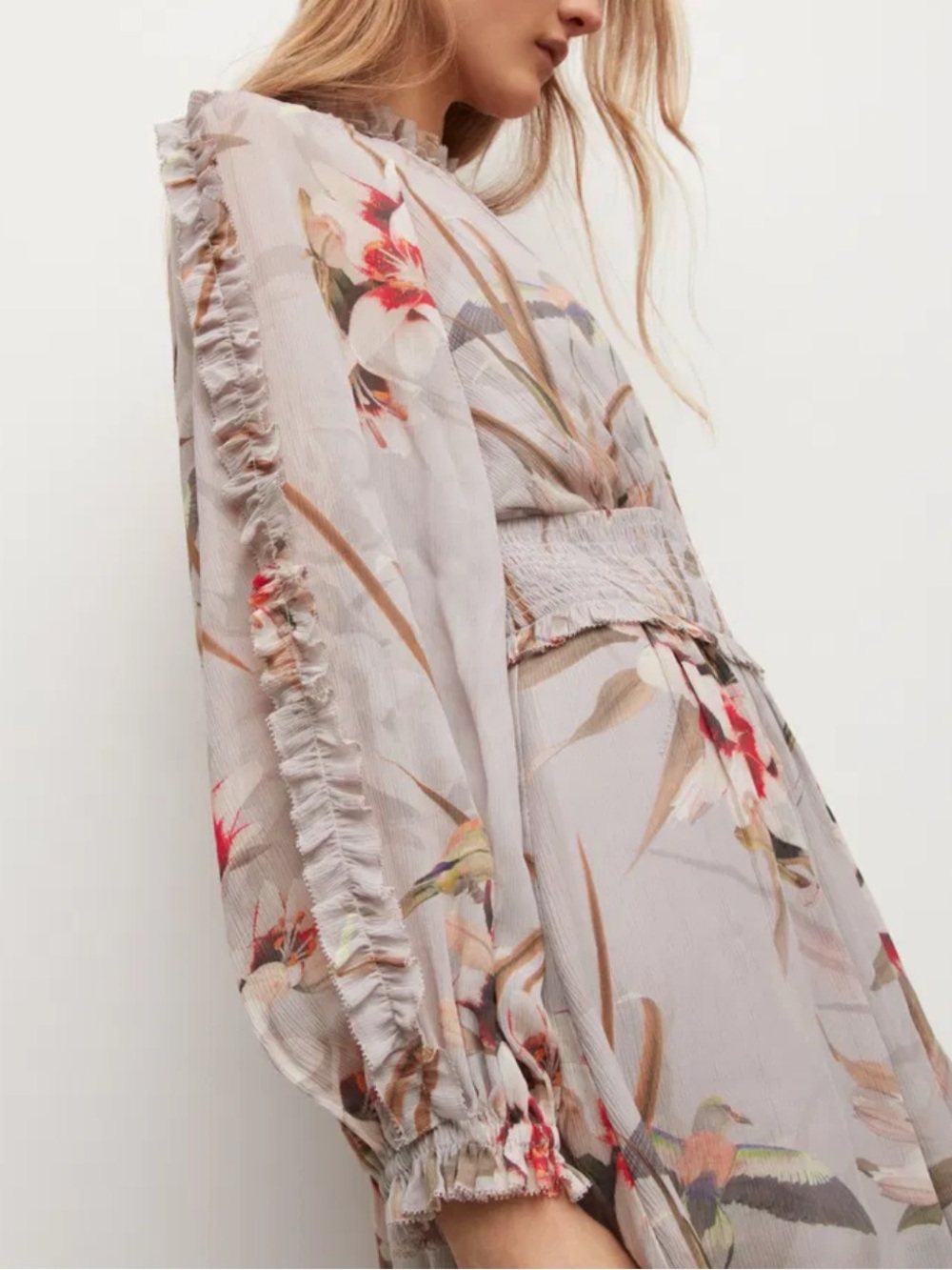 AllSaints Thallo Kuroyuri Mini Dress in Floral Print Size 6